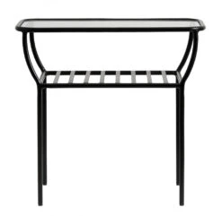 CHIC Side Table, Black, W/glass, Bars