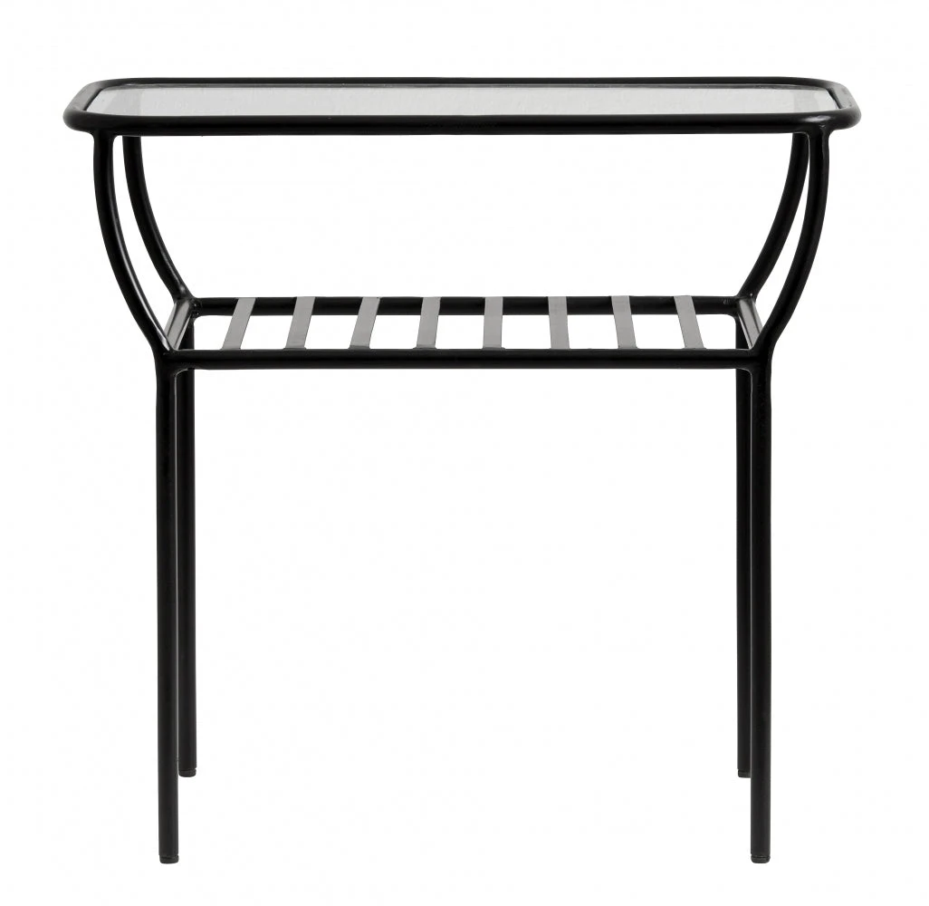 CHIC Side Table, Black, W/glass, Bars 1 CHIC Side Table, Black, W/glass, Bars