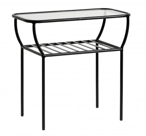CHIC Side Table, Black, W/glass, Bars 2 CHIC Side Table, Black, W/glass, Bars - Image 2