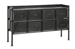 PORTLAND Black Iron Drawer, 8 Drawers