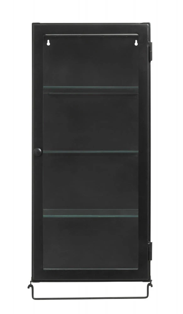 SIRI Wall Cabinet, 1 Door, Black Metal