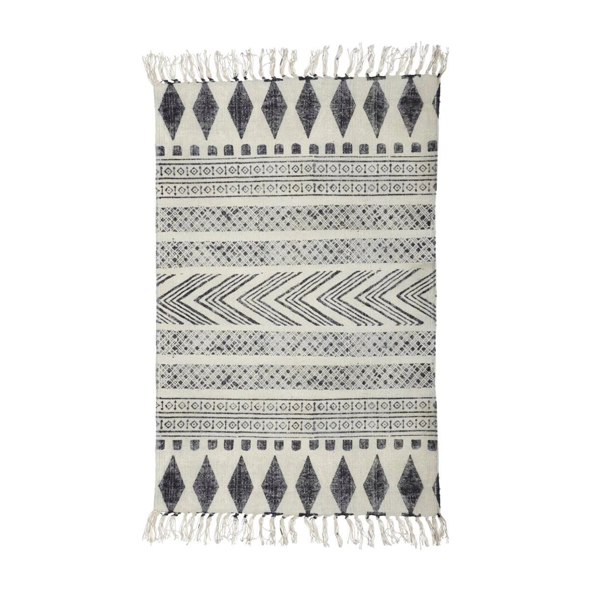 House Doctor Rug, Block, Grey/Black 1 House Doctor Rug, Block, Grey/Black