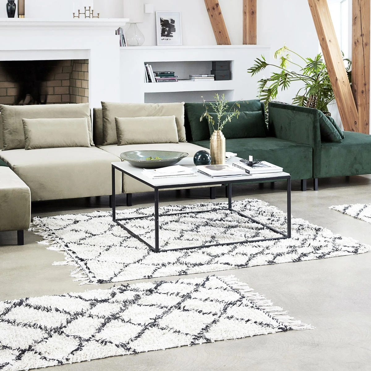 House Doctor Rug, Riba, White/Black 3 House Doctor Rug, Riba, White/Black - Image 3