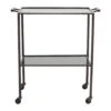 TONE Trolley W/2 Shelves, Black Glass