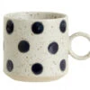 GRAINY Dot Cup W. Handle, Sand/dark Blue 2pcs