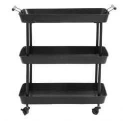 Iron Trolley On Wheels, Black
