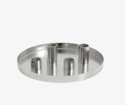 Silver Dish W/4 Candle Cups, Small
