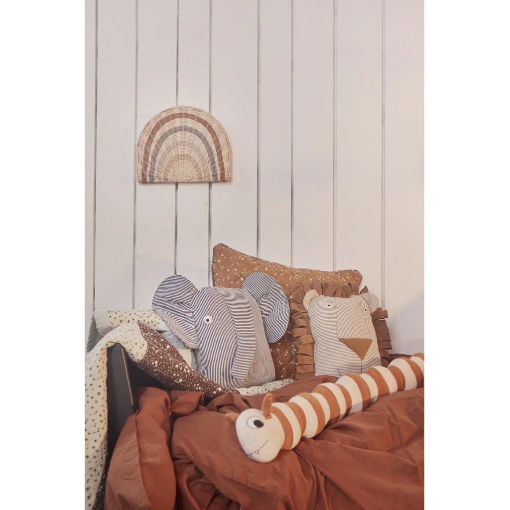 OYOY Erik Elephant Denim Cushion 2 OYOY Erik Elephant Denim Cushion - Image 2