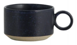 GRAINY Tea Cup W. Handle, Dark Blue 2pcs