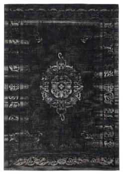 GRAND Woven Rug, Dark Grey/black, 200x290cm