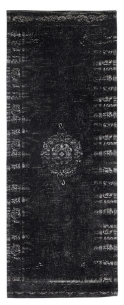 GRAND Woven Rug, Dark Grey/black, 75x200cm