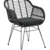 Garden Chair W/ Cushion, Black
