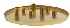 Golden Dish W/7 Candle Cups, Large