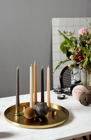 Golden Dish W/7 Candle Cups, Large 2 Golden Dish W/7 Candle Cups, Large - Image 2