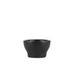 Aida Groovy Egg Cup 4pcs - Black Stoneware
