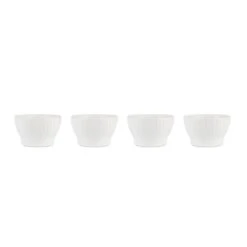 Aida Groovy Egg Cups 4 Pcs - White Stoneware