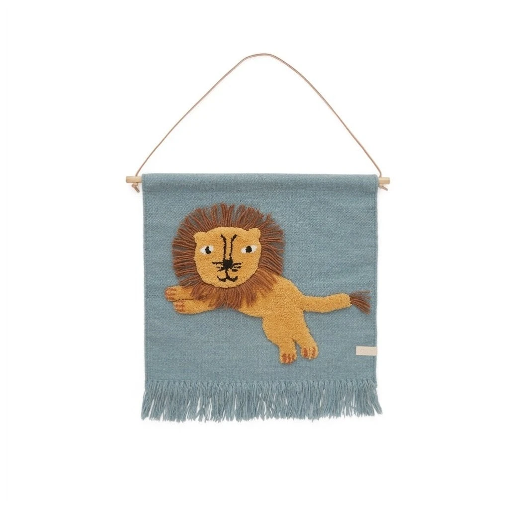 OYOY Jumping Lion Wallhanger 1 OYOY Jumping Lion Wallhanger