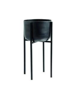 Planter On Stand, Medium, Black Oxidized