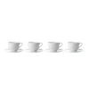 Aida Relief White Coffeecup With Saucer - Set Of 4