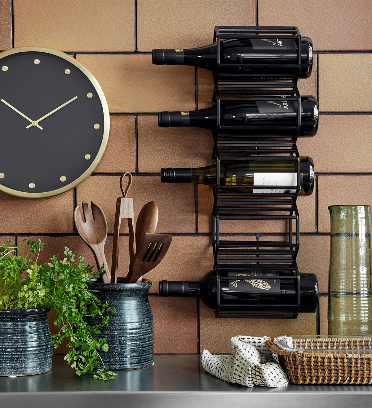 Wine Rack, Black 3 Wine Rack, Black - Image 3