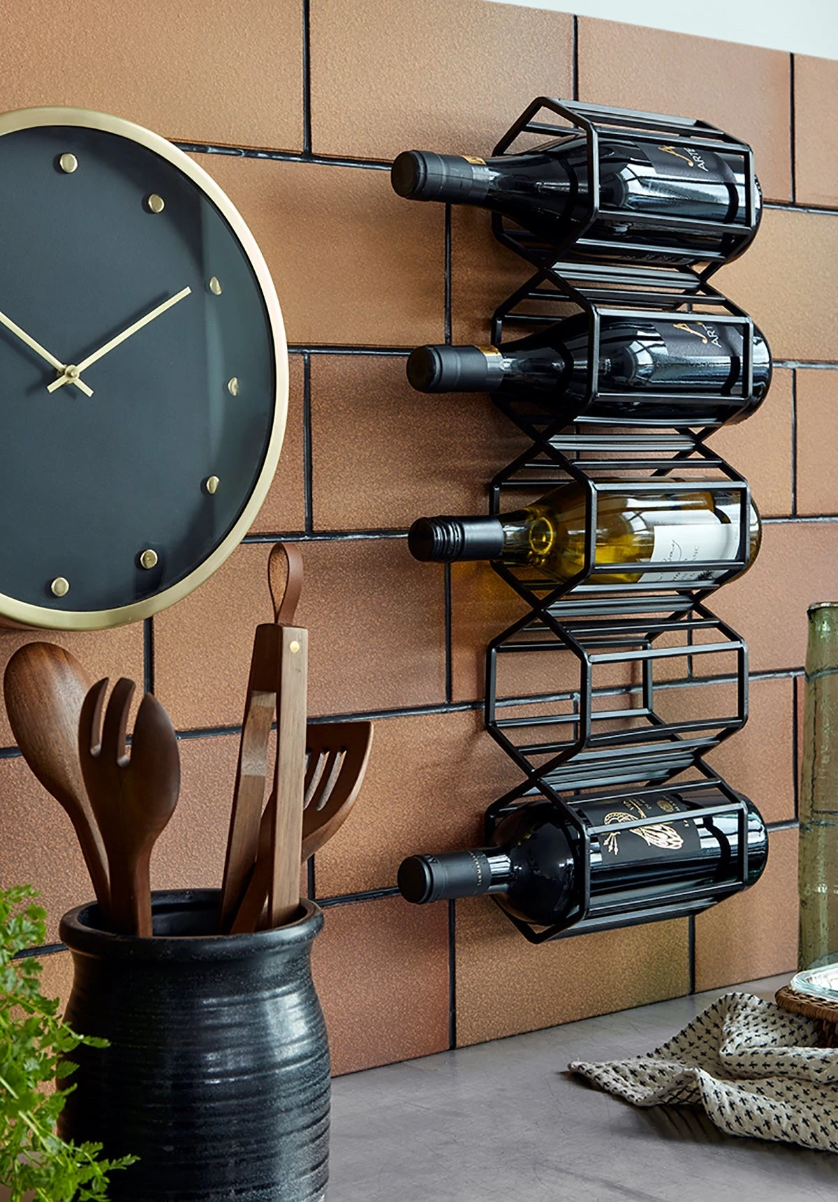 Wine Rack, Black 4 Wine Rack, Black - Image 4