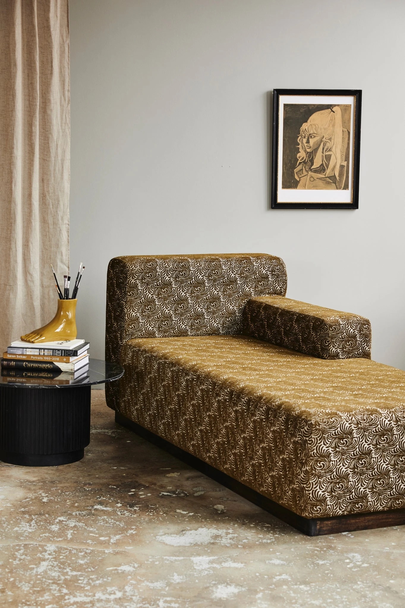 AMUR Chaise Longue, Jacquard, Olive 5 AMUR Chaise Longue, Jacquard, Olive - Image 5