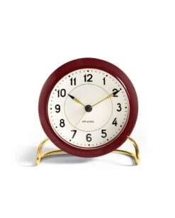 Station Table Clock Ø11 Cm Bordeaux/white