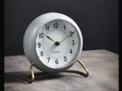 Station Table Clock Ø11 Cm Grey/white 3 Station Table Clock Ø11 Cm Grey/white -Furniture Discount Store stationtableclocko11cmgreywhite