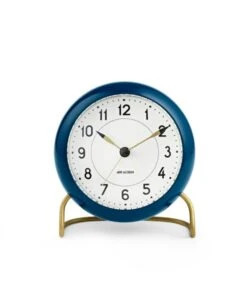 Station Table Clock Ø11 Cm Petrol/white