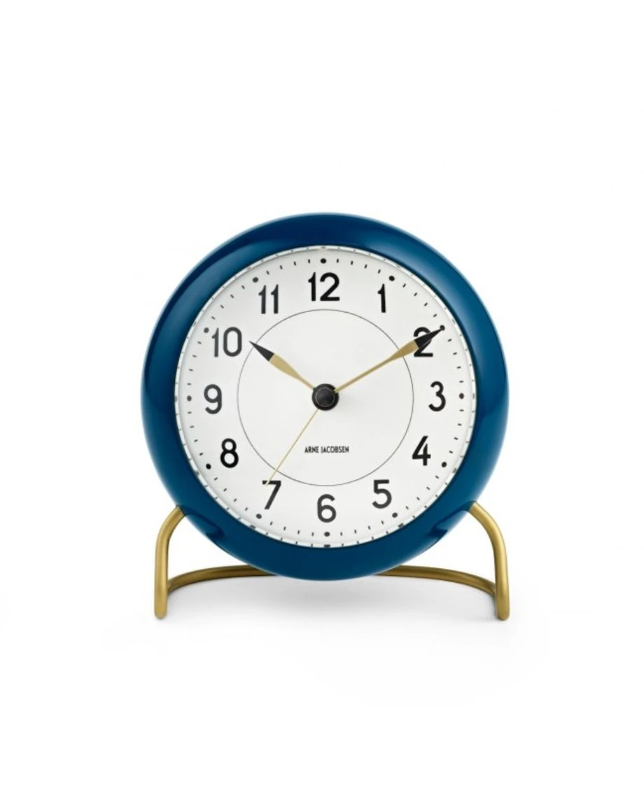 Station Table Clock Ø11 Cm Petrol/white 1 Station Table Clock Ø11 Cm Petrol/white