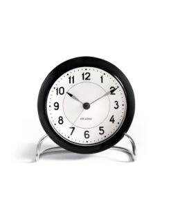Station Table Clock Ø11 Cm White / Black